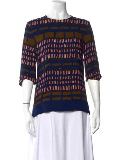 Pre-owned Marni Printed Crew Neck Top In Multi