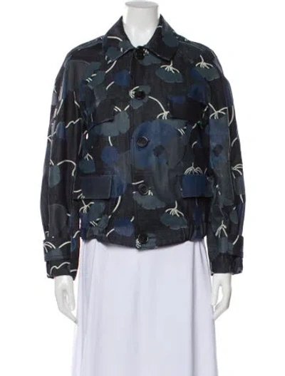 Pre-owned Marni Printed Denim Jacket In Gray