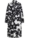 Marni Duster Coat With Black And White Dillies Print In Black