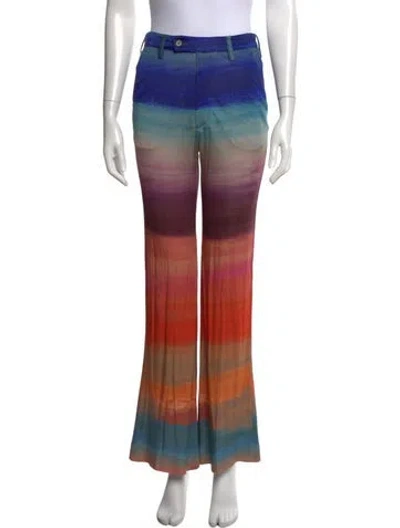 Pre-owned Marni Printed Flared Pants In Blue/orange