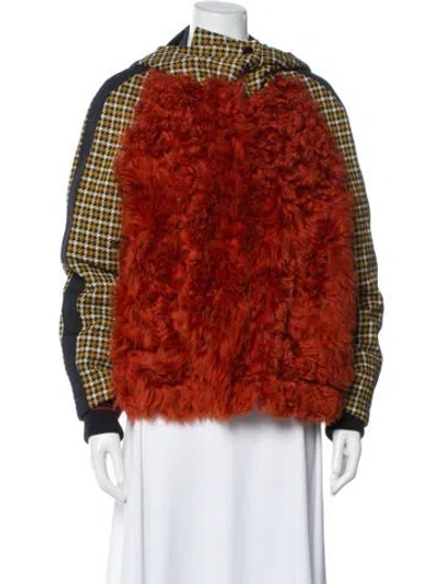 Pre-owned Marni Printed Fur Jacket In Orange