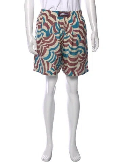 Pre-owned Marni Printed Jogger Shorts W/ Tags In Blue