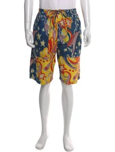 Pre-owned Marni Printed Jogger Shorts In Yellow