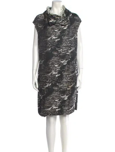 Pre-owned Marni Printed Knee-length Dress In Black