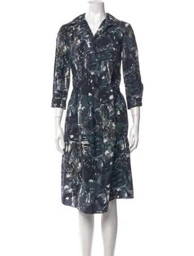 Pre-owned Marni Printed Knee-length Dress In Blue