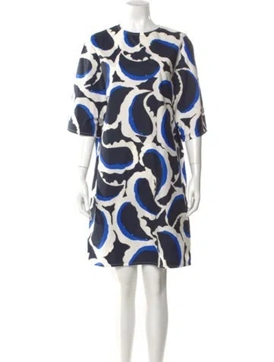 Pre-owned Marni Printed Knee-length Dress In Blue