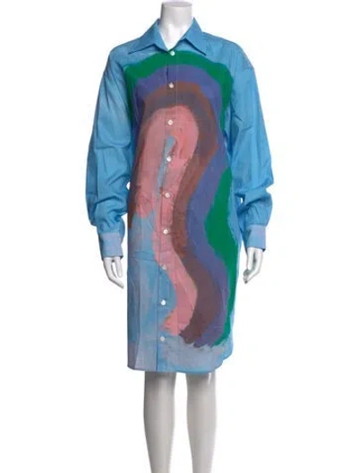 Pre-owned Marni Printed Knee-length Dress In Blue