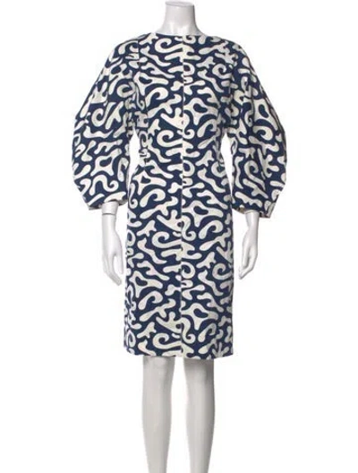 Pre-owned Marni Printed Knee-length Dress In Blue