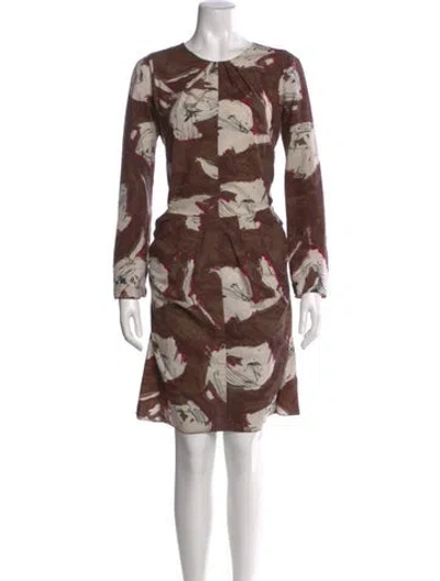 Pre-owned Marni Printed Knee-length Dress In Brown