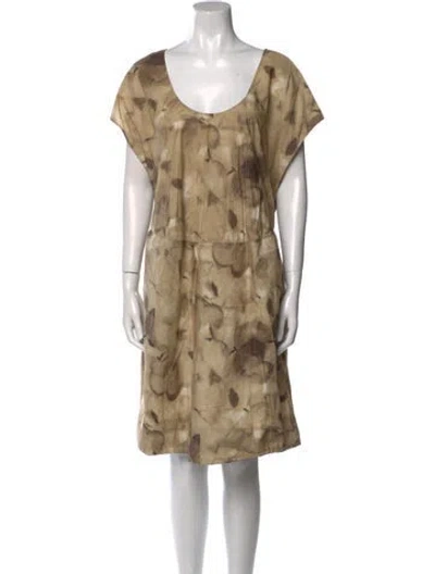 Pre-owned Marni Printed Knee-length Dress In Brown