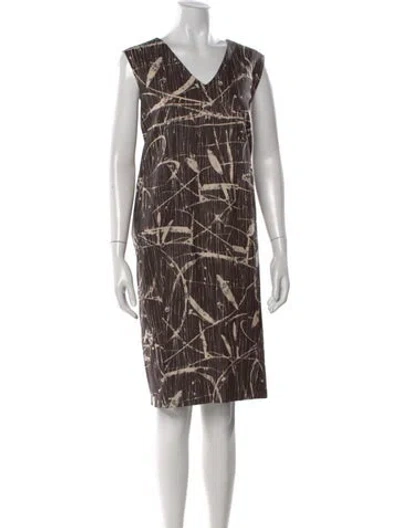Pre-owned Marni Printed Knee-length Dress In Brown