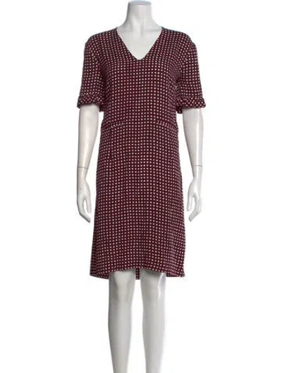 Pre-owned Marni Printed Knee-length Dress In Burgundy