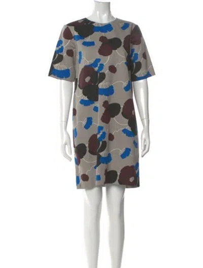 Pre-owned Marni Printed Knee-length Dress In Gray