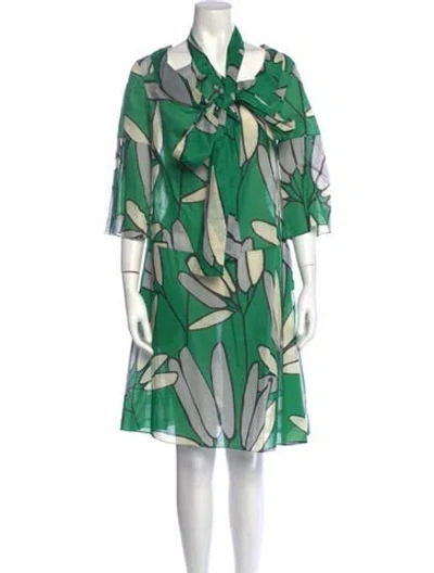 Pre-owned Marni Printed Knee-length Dress In Green