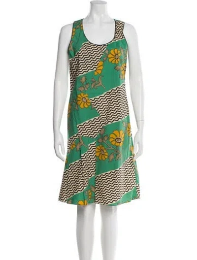 Pre-owned Marni Printed Knee-length Dress In Green