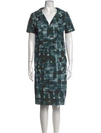 Pre-owned Marni Printed Knee-length Dress In Green