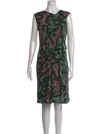 Pre-owned Marni Printed Knee-length Dress In Green