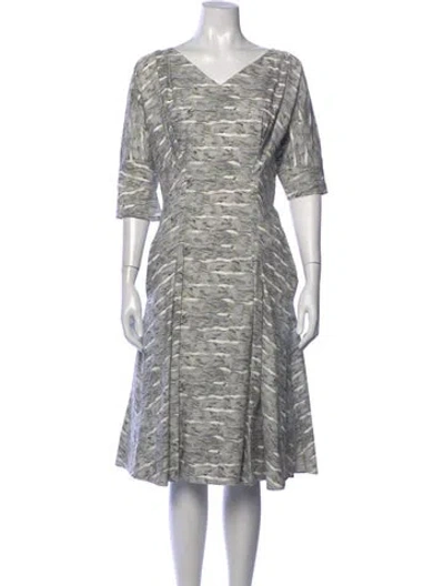 Pre-owned Marni Printed Knee-length Dress In Green/grey