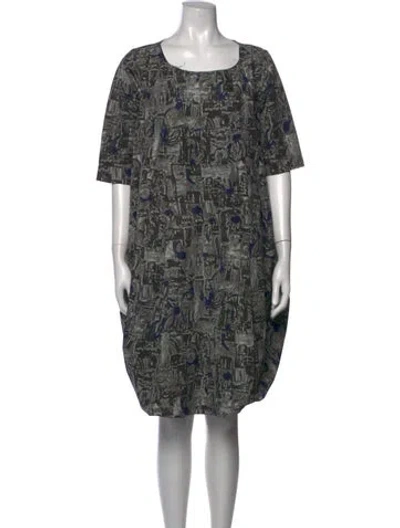 Pre-owned Marni Printed Knee-length Dress In Grey