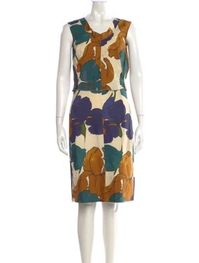 Pre-owned Marni Printed Knee-length Dress In Neutral