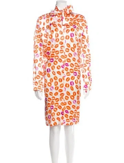 Pre-owned Marni Printed Knee-length Dress In Orange