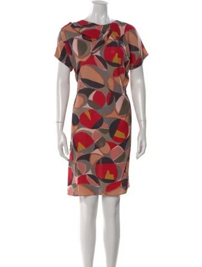 Pre-owned Marni Printed Knee-length Dress In Red