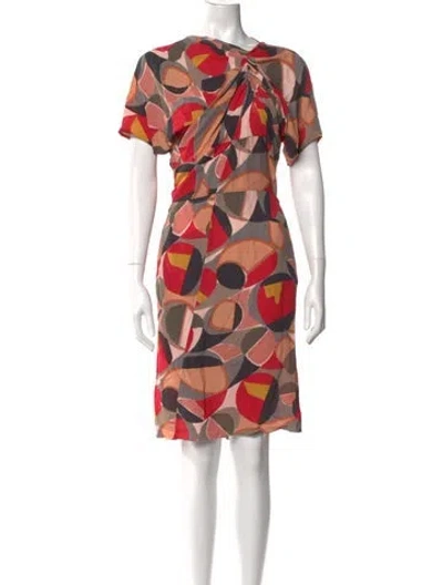 Pre-owned Marni Printed Knee-length Dress In Red