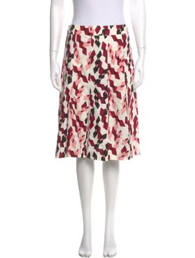 Pre-owned Marni Printed Knee-length Skirt In White