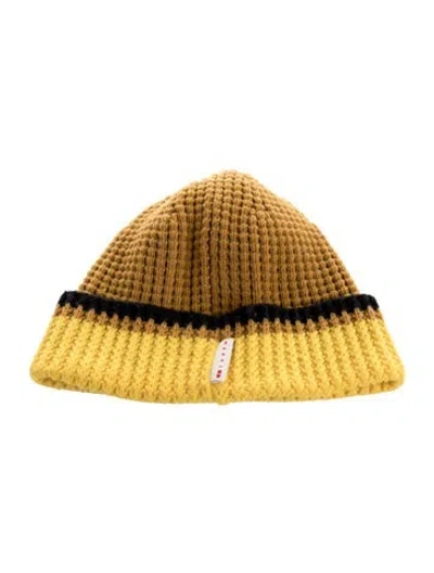 Pre-owned Marni Printed Knit Beanie In Neutrals