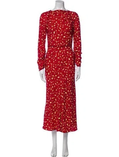 Pre-owned Marni Printed Long Dress In Red