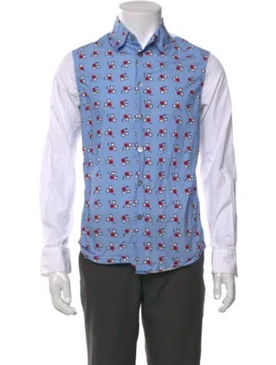 Pre-owned Marni Printed Long Sleeve Shirt In Blue