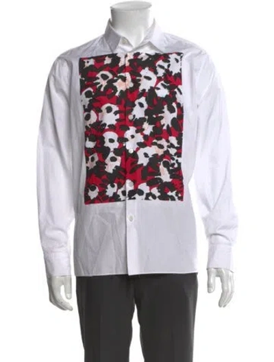 Pre-owned Marni Printed Long Sleeve Shirt In White