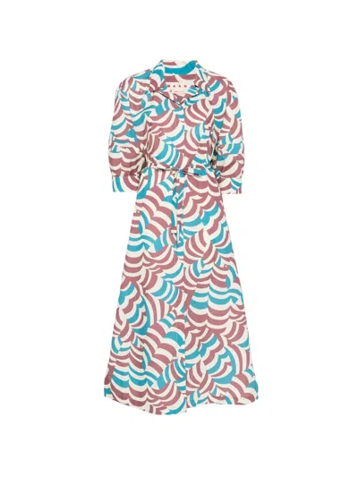Marni Printed Midi Dress In Multi