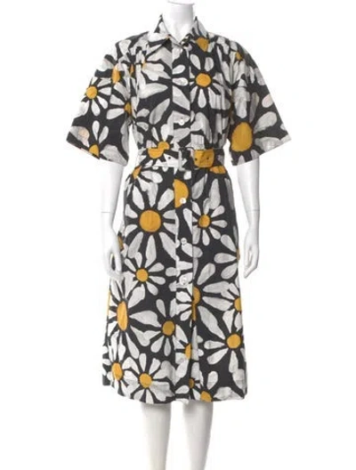 Pre-owned Marni Printed Midi Length Dress In Black