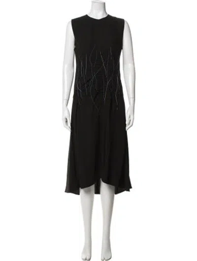Pre-owned Marni Printed Midi Length Dress In Black