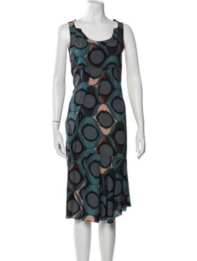 Pre-owned Marni Printed Midi Length Dress In Blue