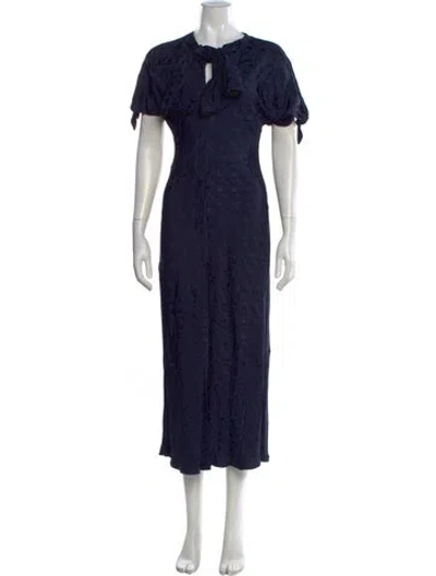 Pre-owned Marni Printed Midi Length Dress In Blue