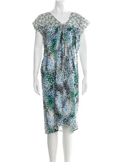 Pre-owned Marni Printed Midi Length Dress In Blue
