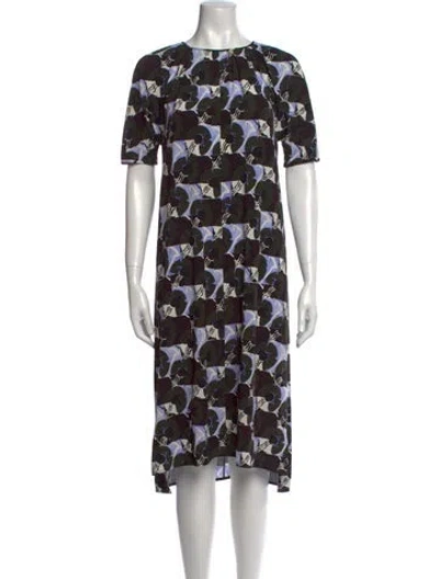 Pre-owned Marni Printed Midi Length Dress In Green