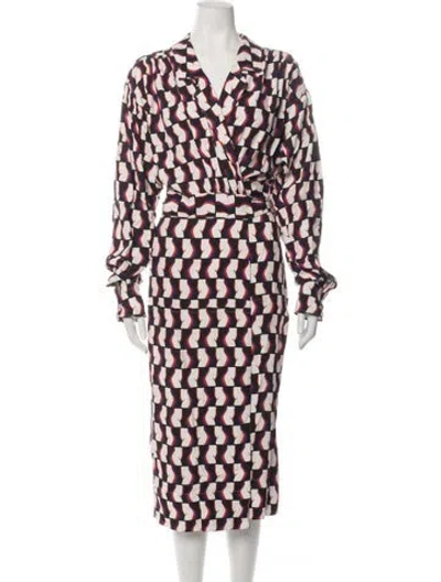 Pre-owned Marni Printed Midi Length Dress In Multicolor