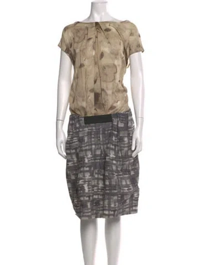 Pre-owned Marni Printed Midi Length Dress In Neutral