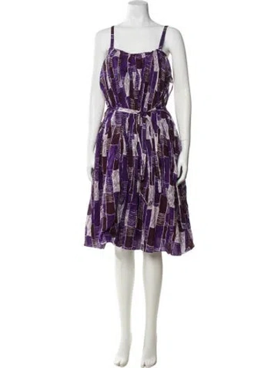 Pre-owned Marni Printed Midi Length Dress In Purple