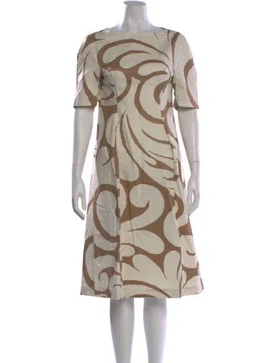 Pre-owned Marni Printed Midi Length Dress W/ Tags In Neutral