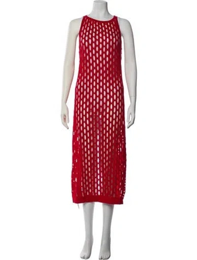 Pre-owned Marni Printed Midi Length Dress W/ Tags In Red