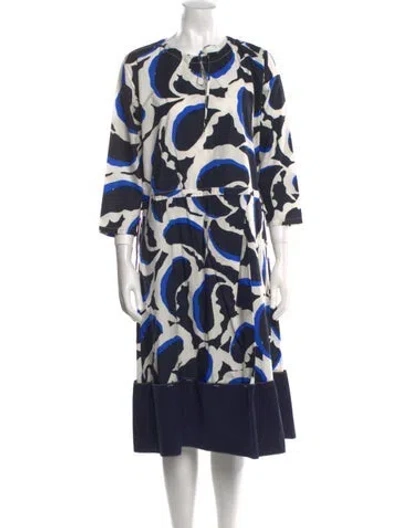 Pre-owned Marni Printed Midi Length Dress In White