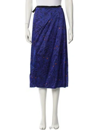 Pre-owned Marni Printed Midi Length Skirt In Blue