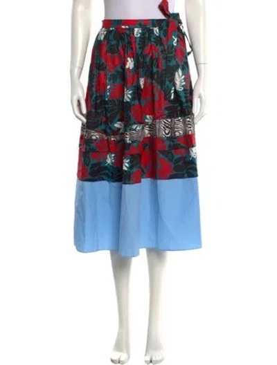 Pre-owned Marni Printed Midi Length Skirt In Blue