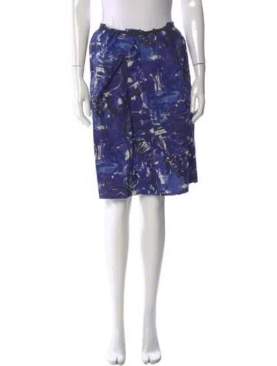Pre-owned Marni Printed Midi Length Skirt In Blue