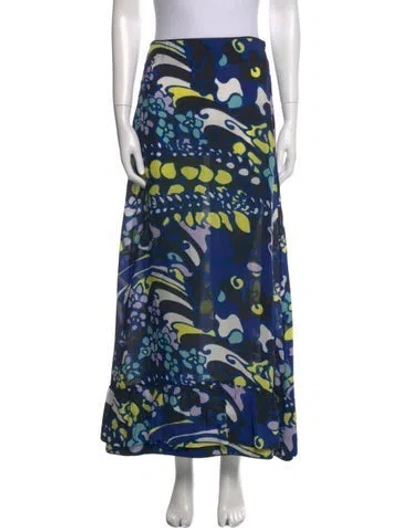 Pre-owned Marni Printed Midi Length Skirt In Blue