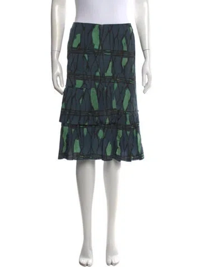Pre-owned Marni Printed Midi Length Skirt In Blue